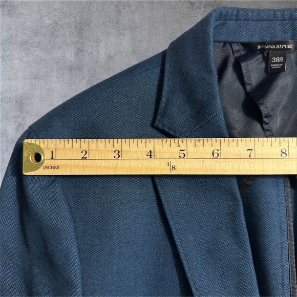 BANANA REPUBLIC Italian Fabric Slim fit 38R Mens Blazer Sport Coat Navy Jacket - Picture 5 of 13